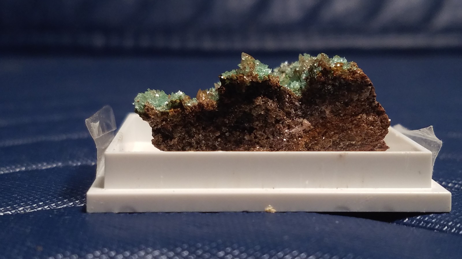 SiG: Pale Light Minty Green Adamite Crystals Clusters on Matrix from Greece