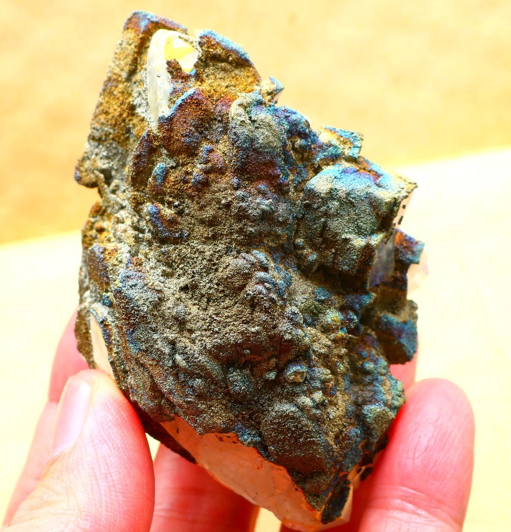 202.5g Natural purple Cubic fluorite Seven-color pyrite mineral specimen