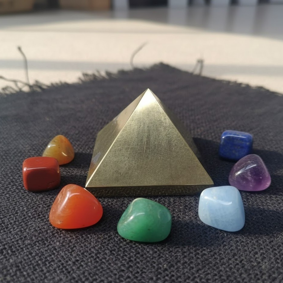 Pyrite Pyramid Handmade | Certified Wealth Crystal for Abundance & Protection
