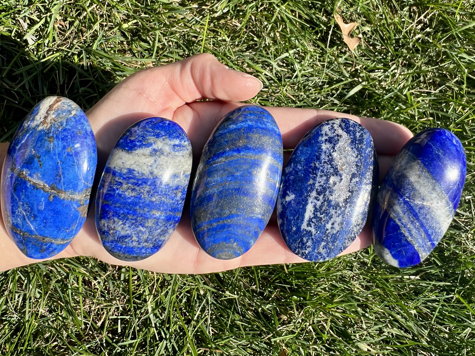 Lapis Lazuli Palm Stone, Natural Lapis Lazuli from Pakistan