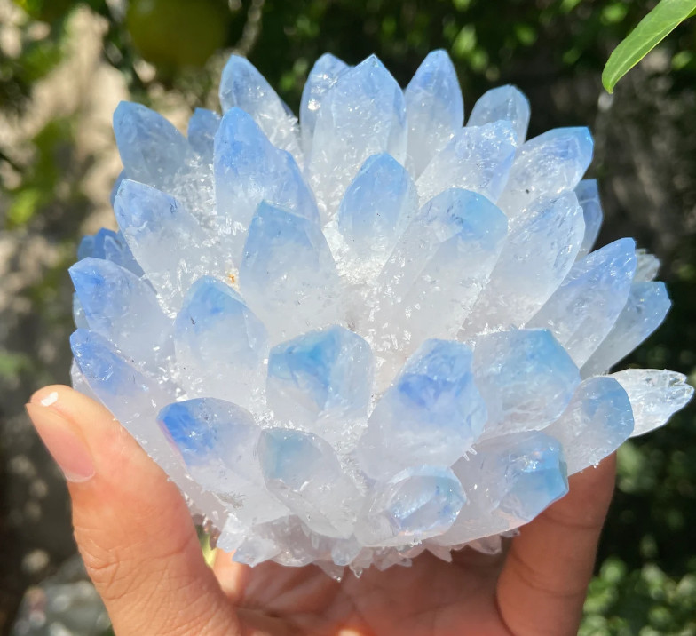 Blue Quartz Cluster Ornaments Crystal Cluster | Home Decor, Healing Quartz Gift
