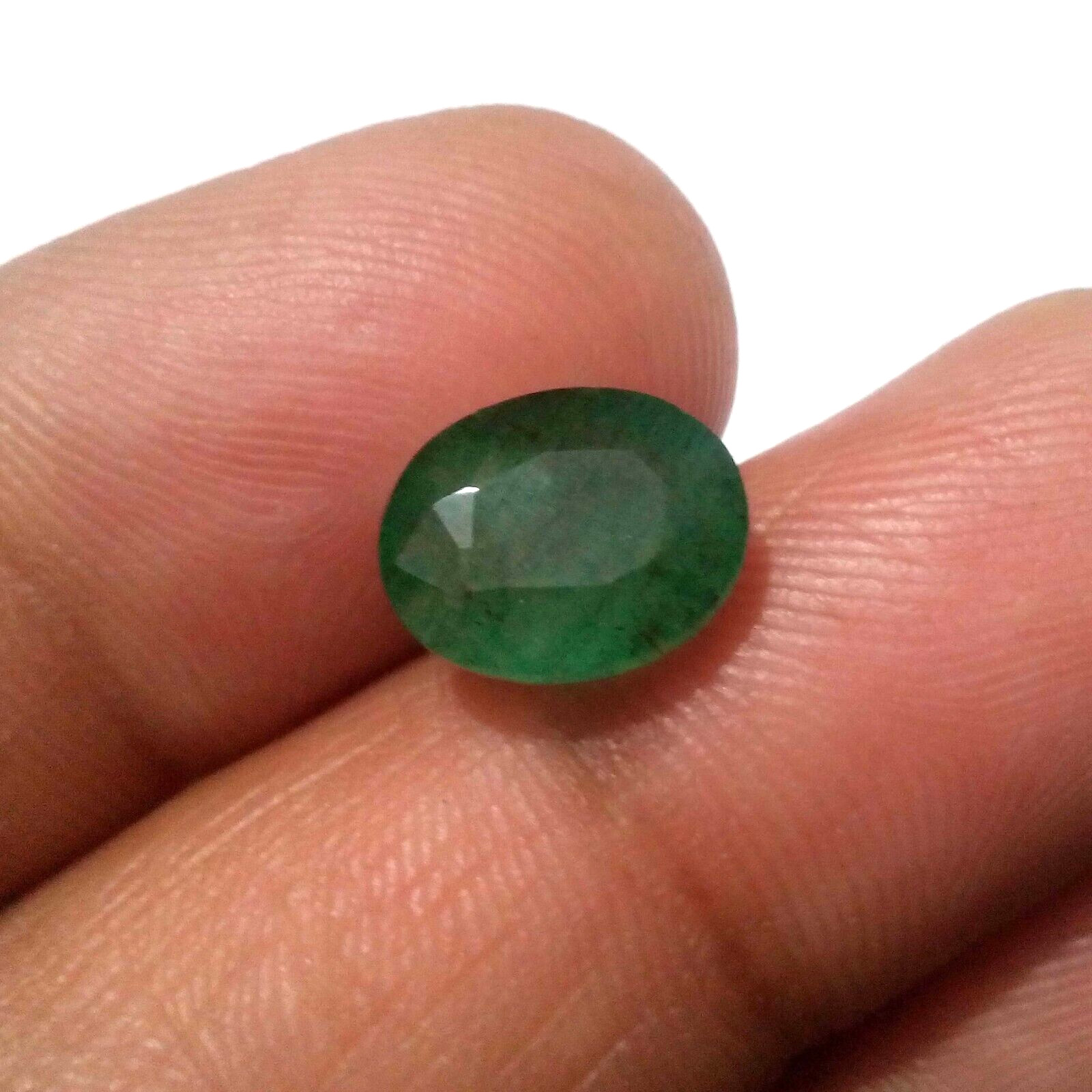 Gorgeous Pretty 4.10 Crt Green Zambian Emerald Faceted Oval Shape Loose Gemstone