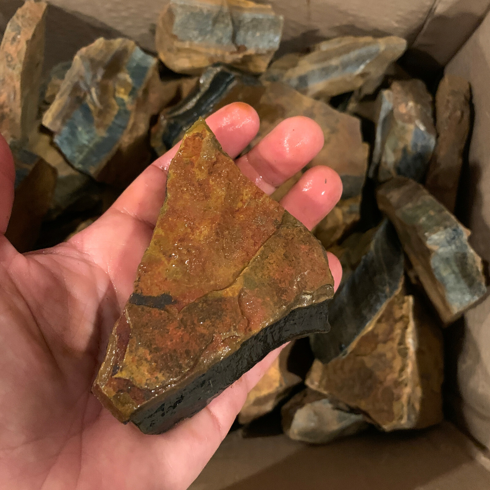 LARGE BLUE Tiger Eye Rough – 5,000 Carat Lot + a FREE Faceted Gemstone (V. RARE)