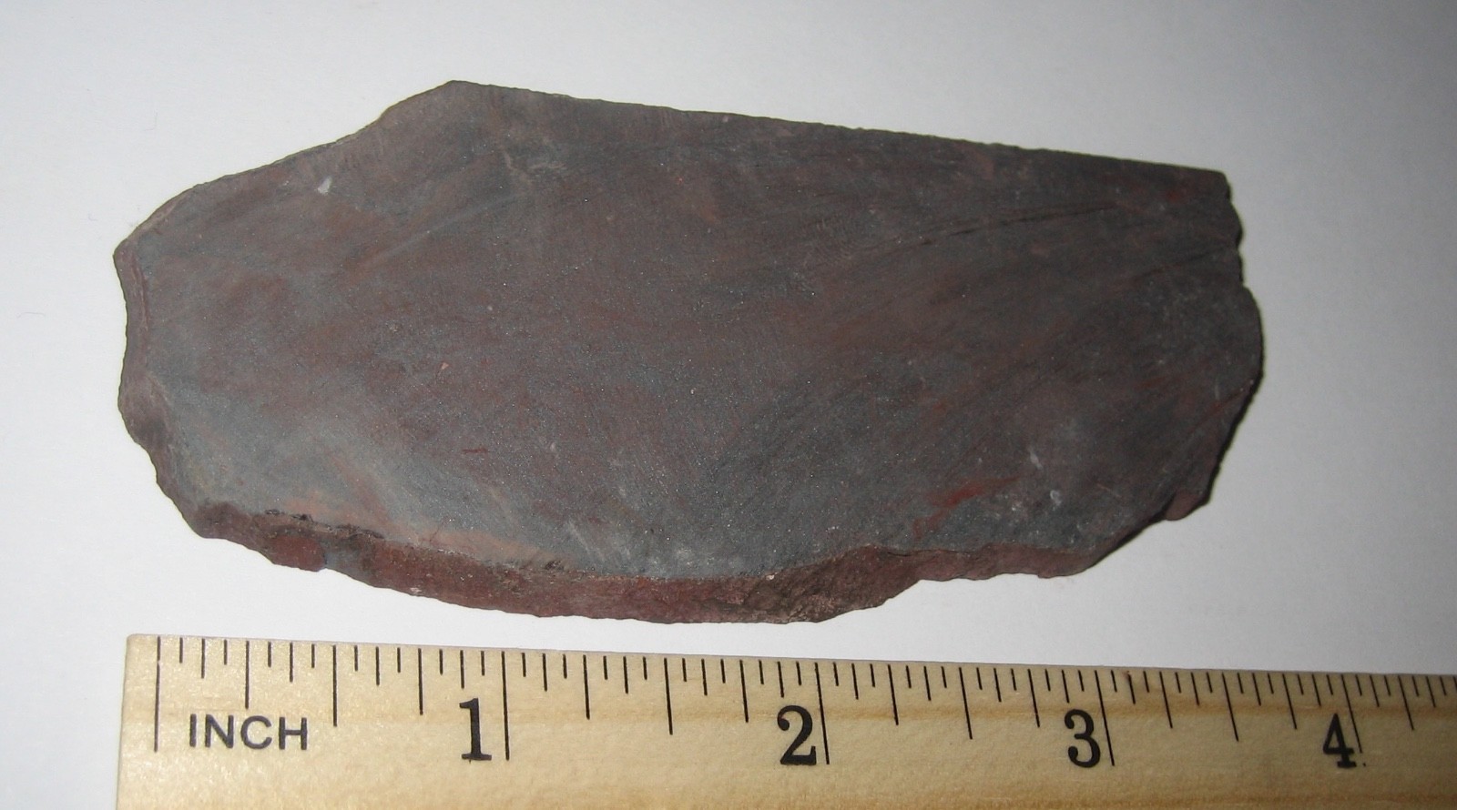 3.9″ x 1.7″ x 6mm SAW CUT NATURAL ROUGH HEMATITE CRYSTAL STONE SLAB ~ 114.4g *1