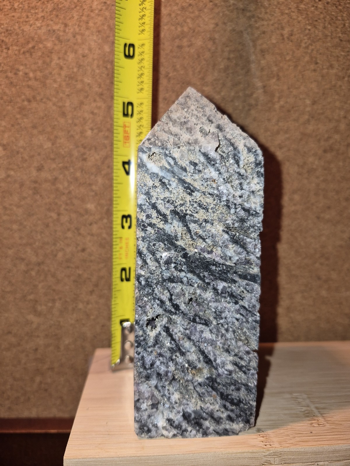 Gray Black Sphalerite Stone Crystal Tower Obelisk Point Display Specimen 5″