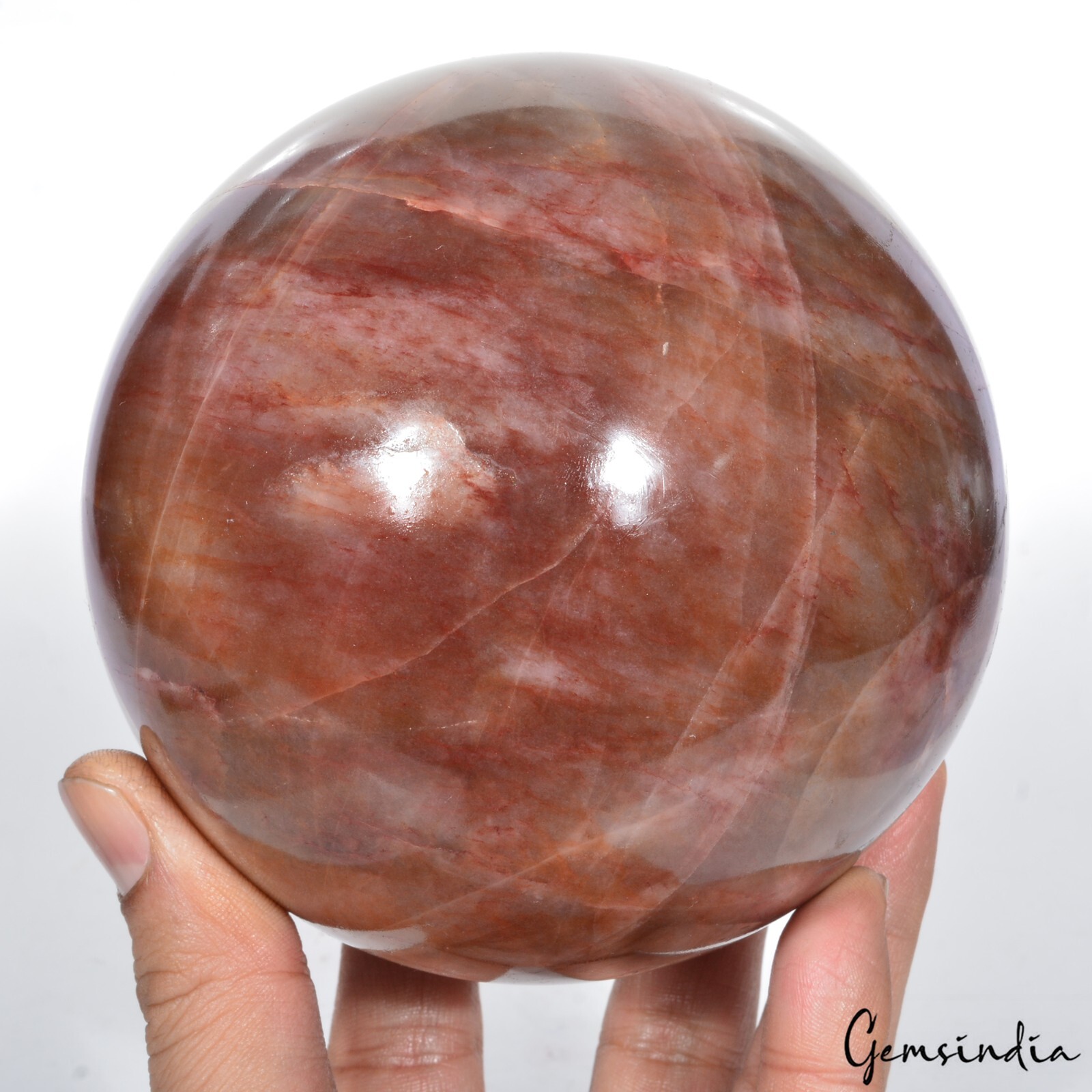 2 Kilo Red Jasper Sphere – Large Crystal Ball for Healing & Energy Decor 4.4 in