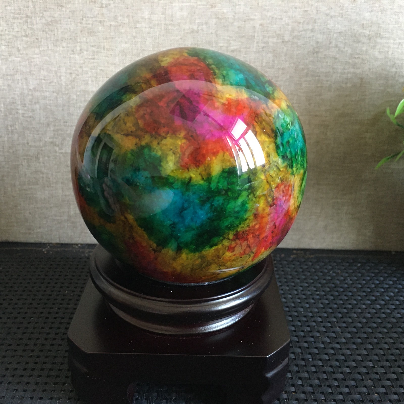 1536g “Seven Colors Jade” crystal sphere specimen -Taiwan China B04
