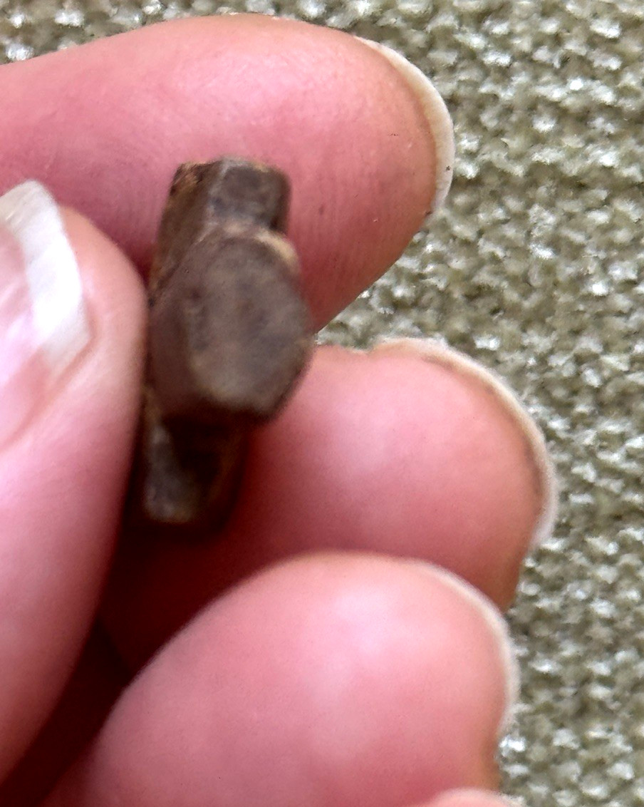 VTG~STAUROLITE STONE CROSS W/RING TOP~READY TO WEAR~7/8 H X5/8 W X 3/16D~LOVELY!