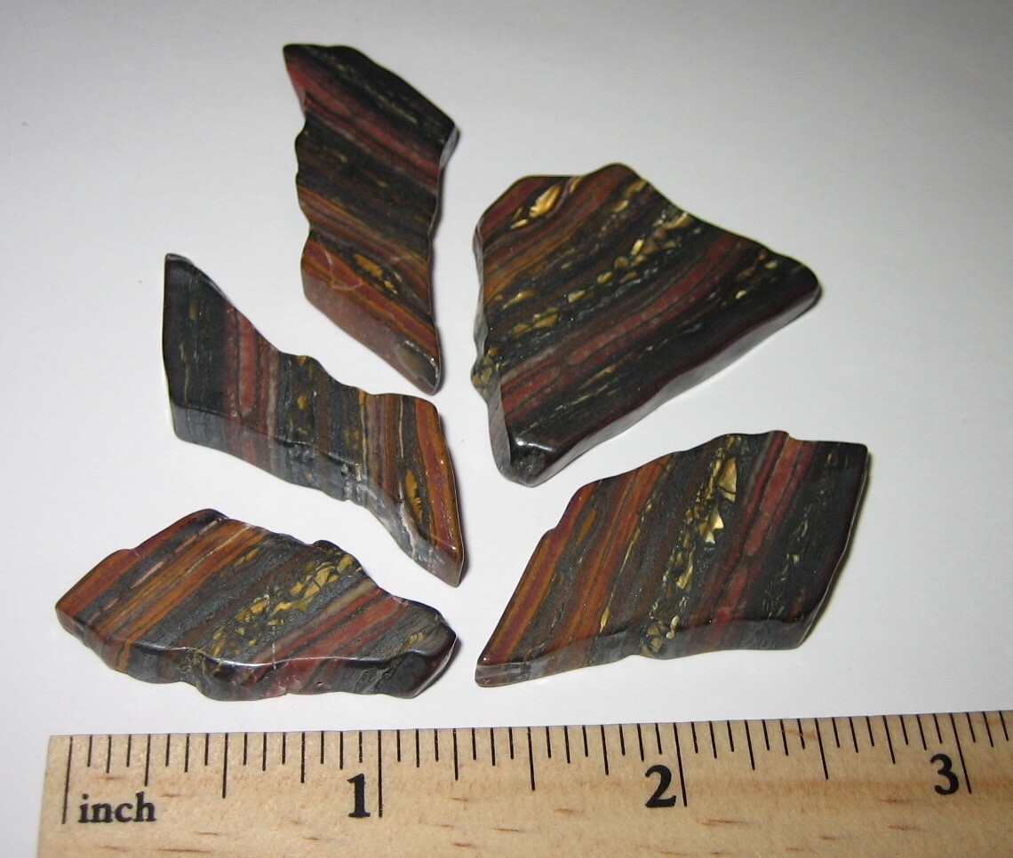 5 TUMBLED POLISHED NATURAL 1.2″- 1.4″ TIGER IRON STONE MINERALS AUSTRALIA 47g *1