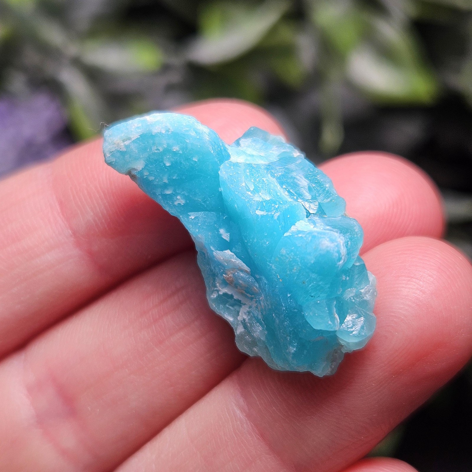 Smithsonite Crystal from the Congo, Natural VIVID Blue Smithsonite Raw Stone