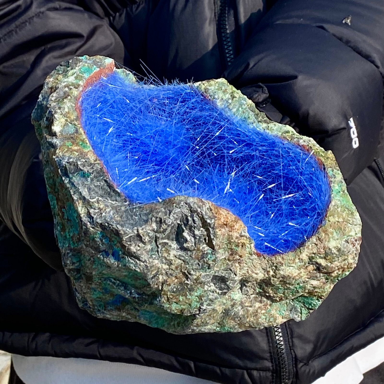 7.17LB Natural Blue Needle Iron Ore Mineral , Original Ore Quartz Crystal