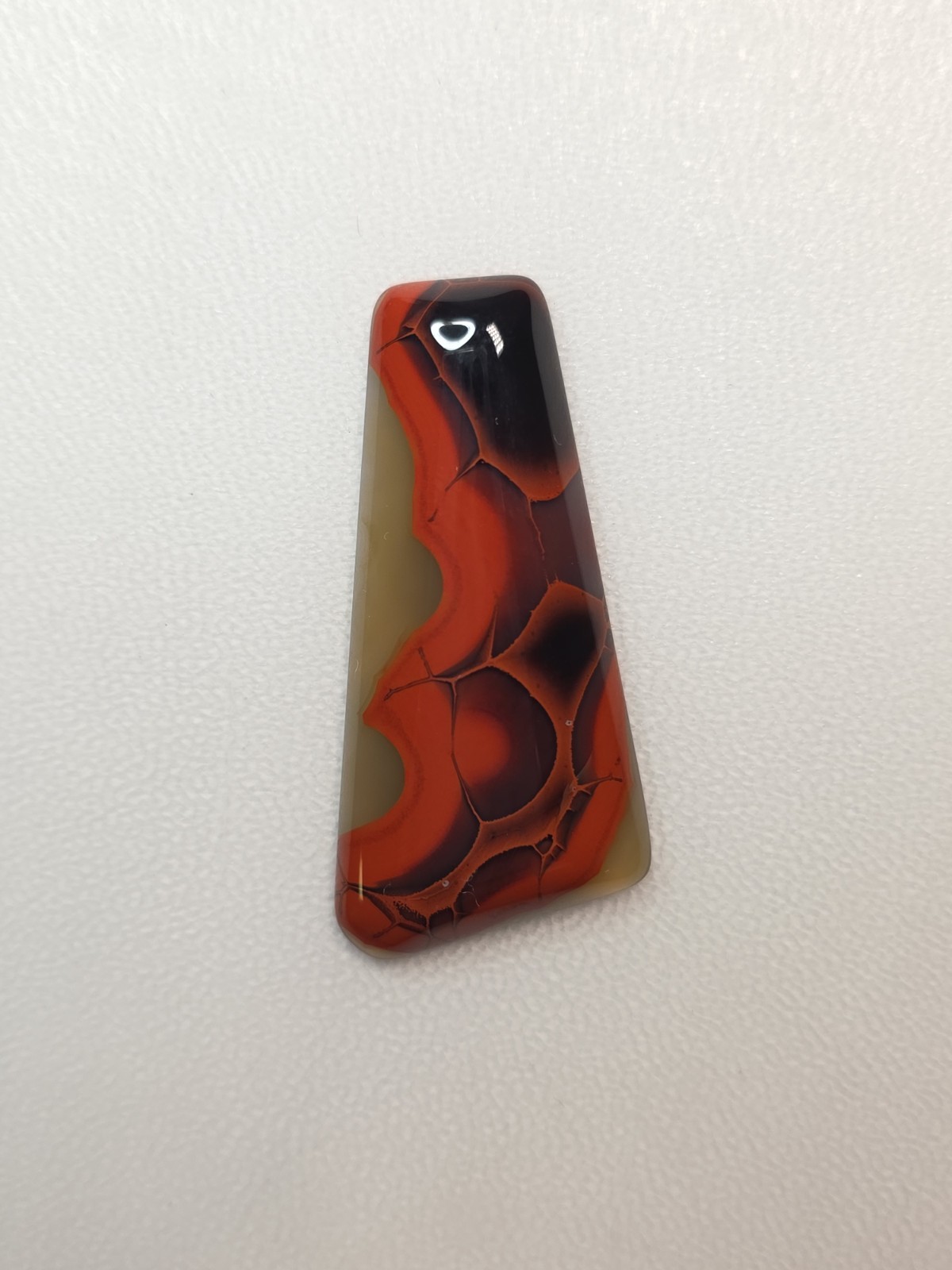 Beautifully banded Red Black Clear Kentucky Agate Cabochon Ready to set #C-14
