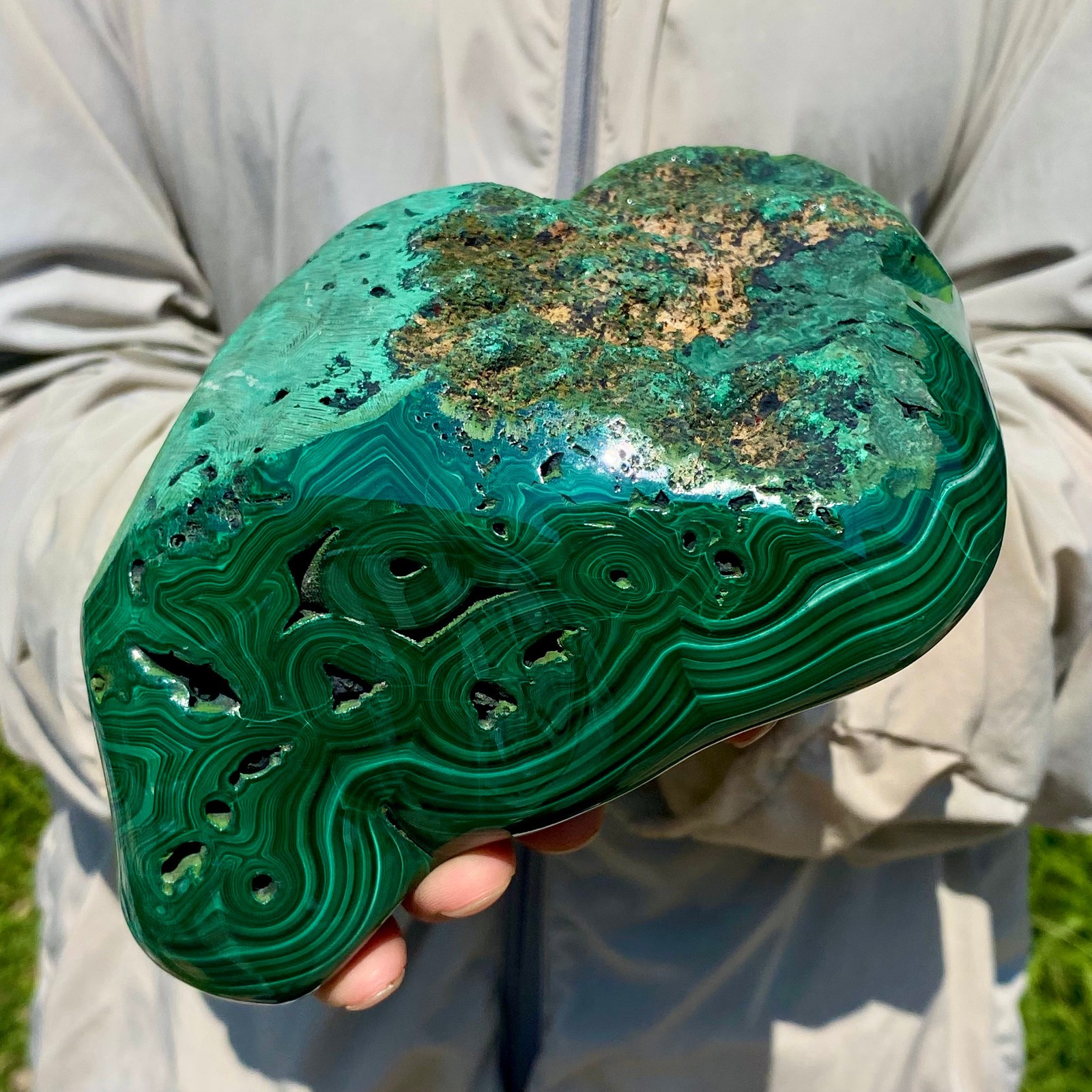 4.96LB TOP Natural Malachite crystal quartz Mineral specimen Reiki gem