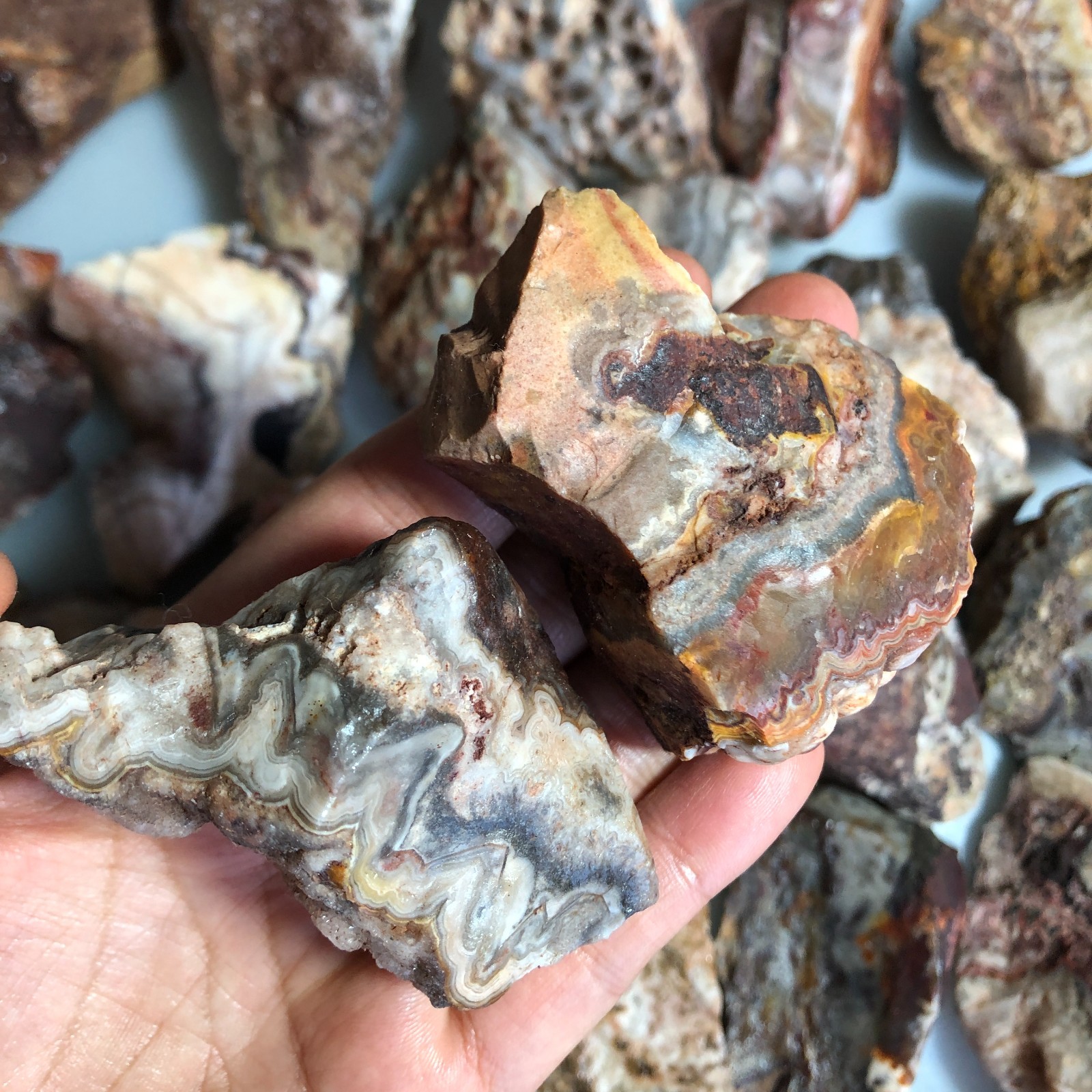 5kg wholesale Natural crazy Mexican agate Crystal gemstone rough original