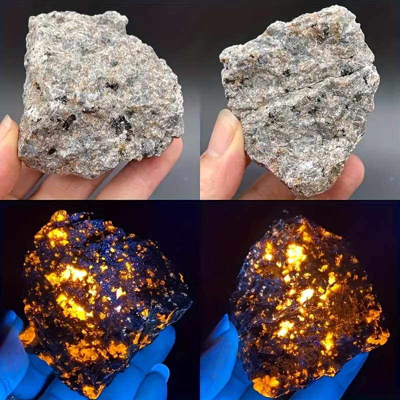 Yooperlite Raw Stone, Natural Gemstone UV Reactive Sodalite, Mineral Specimens