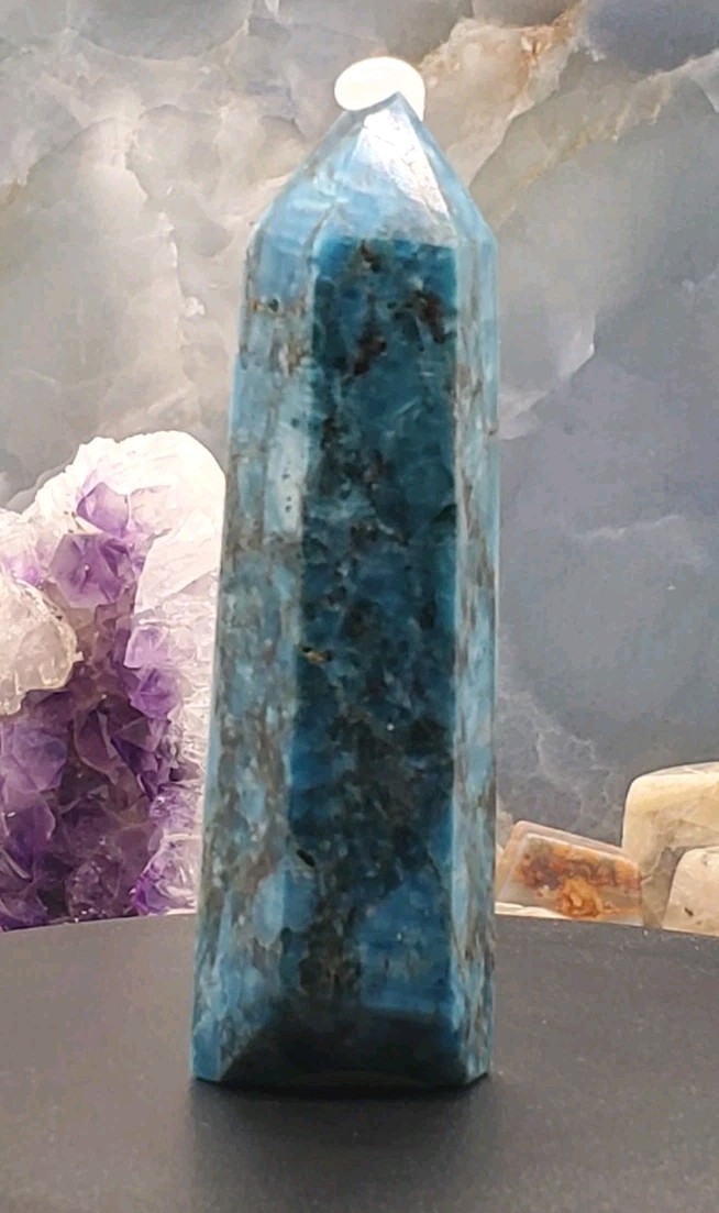 Blue Apatite Crystal Tower/Obelisk Generator 3.42 Inches