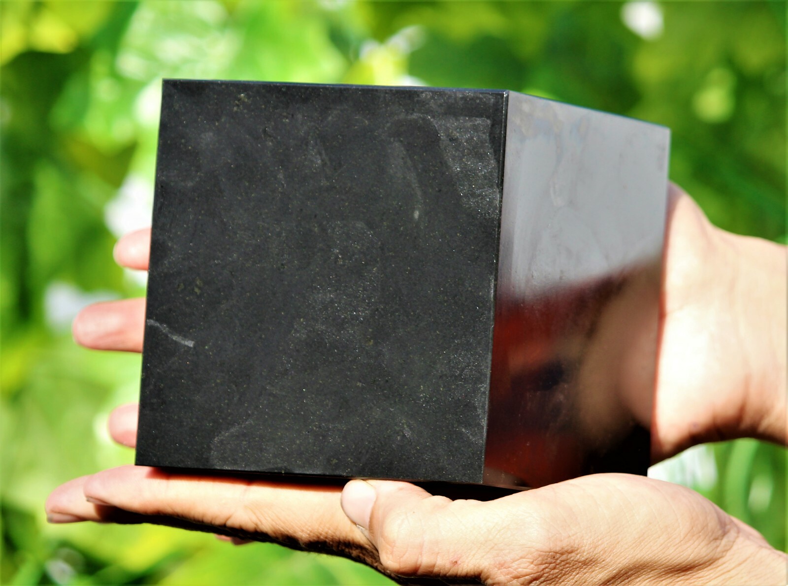 Large 105MM Black Tourmaline Quartz Crystal Chakra Healing Energy Stone Cube