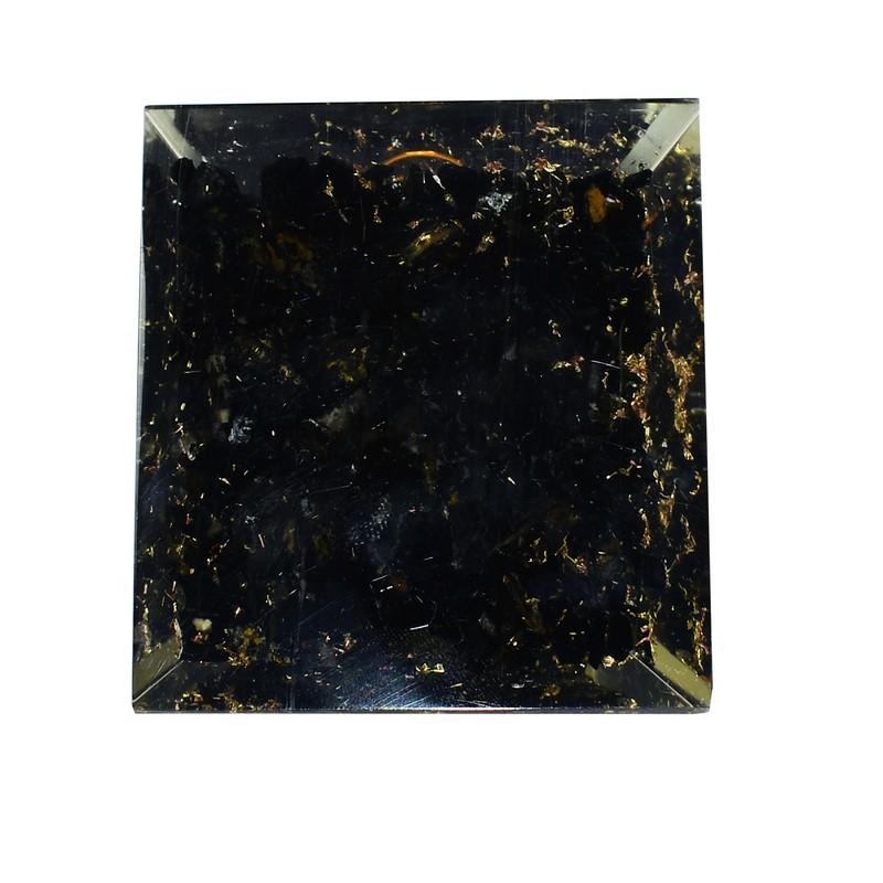 Black Tourmaline Orgone Pyramid Flower Of Life Protection Healing Stone Crystal