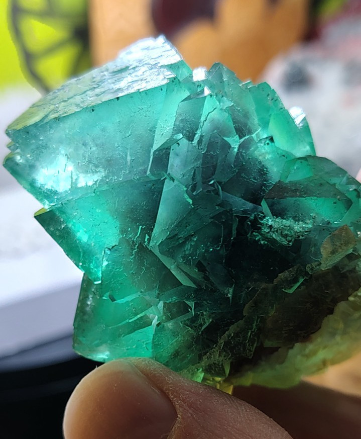 Neon Green Yellow Fluorite octahedrons TOP CLASS Riemvasmaak South Africa