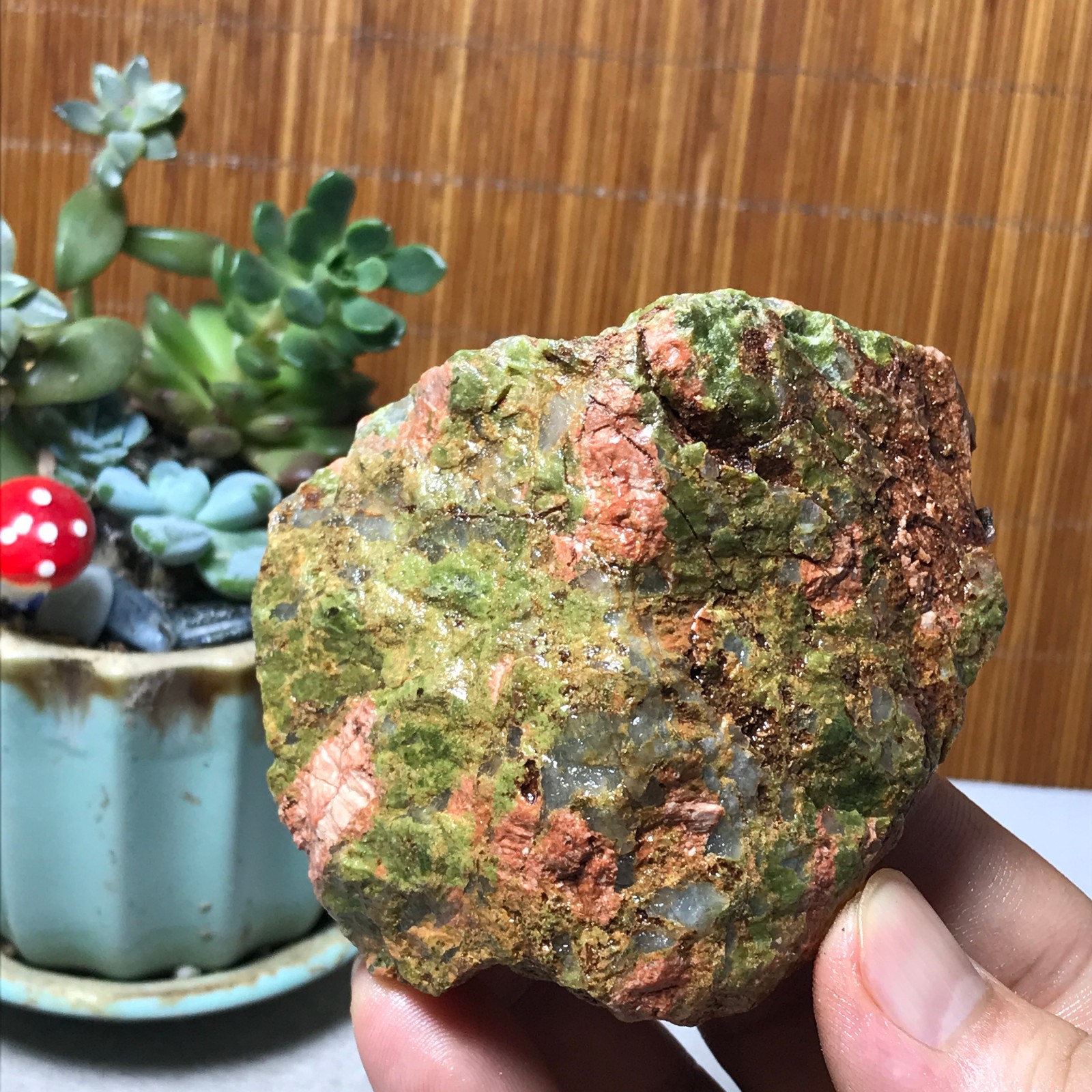 235g Natural Unakite Crystal gemstone Rough Mineral Specimen healing A6361