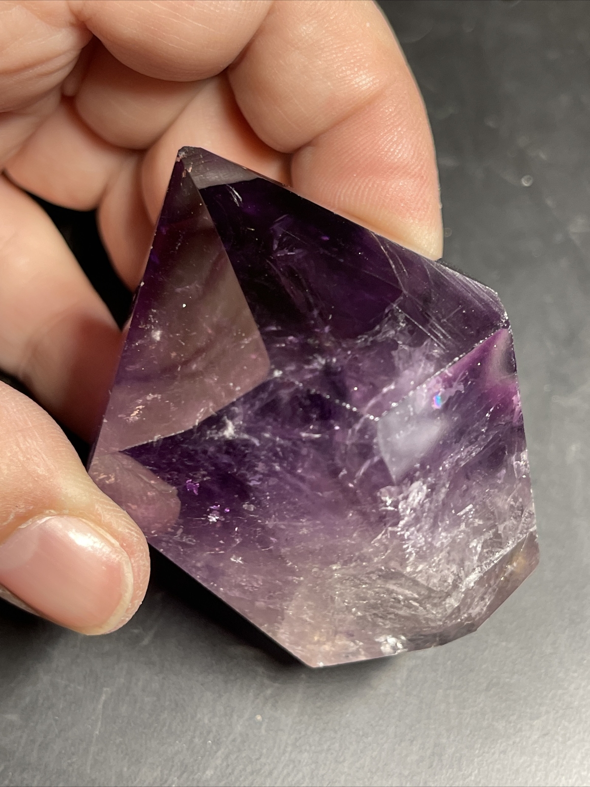 Phantom Smoky Amethyst Crystal Generator Tower 2.2in x 2in x 1.2in 105g