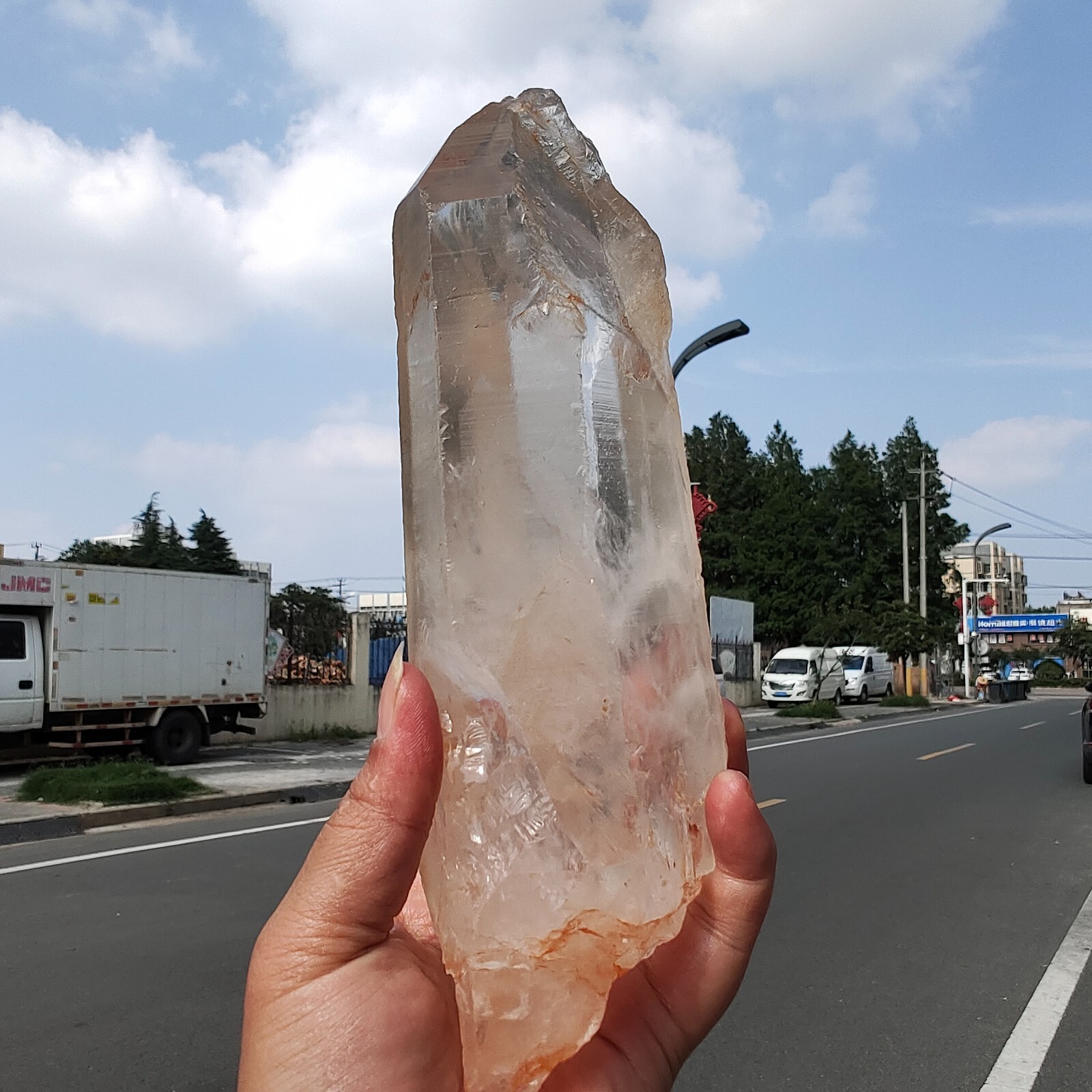 2.71LB Bright LEMURIAN Healer Quartz Crystal RECORD KEEPER Dazzling X889