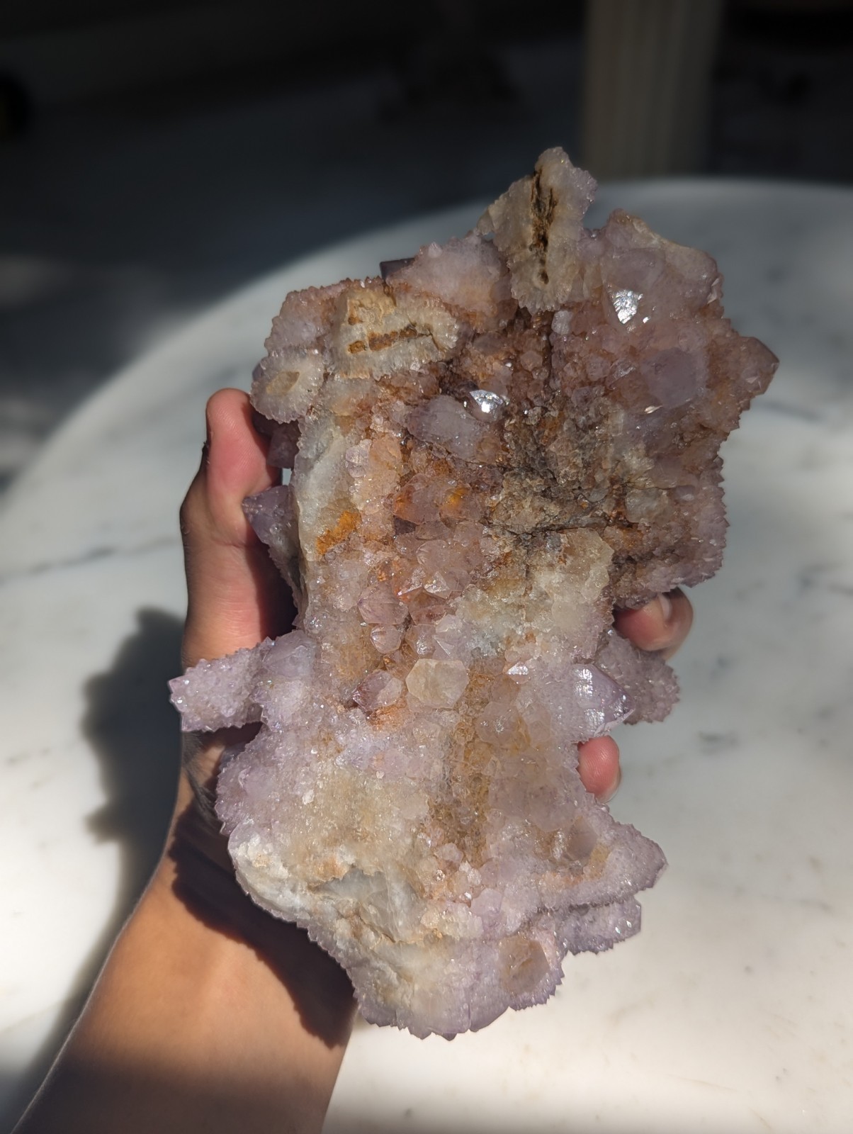Natural African Spirit Amethyst Crystal Cluster Lilac Purple Mineral Specimen