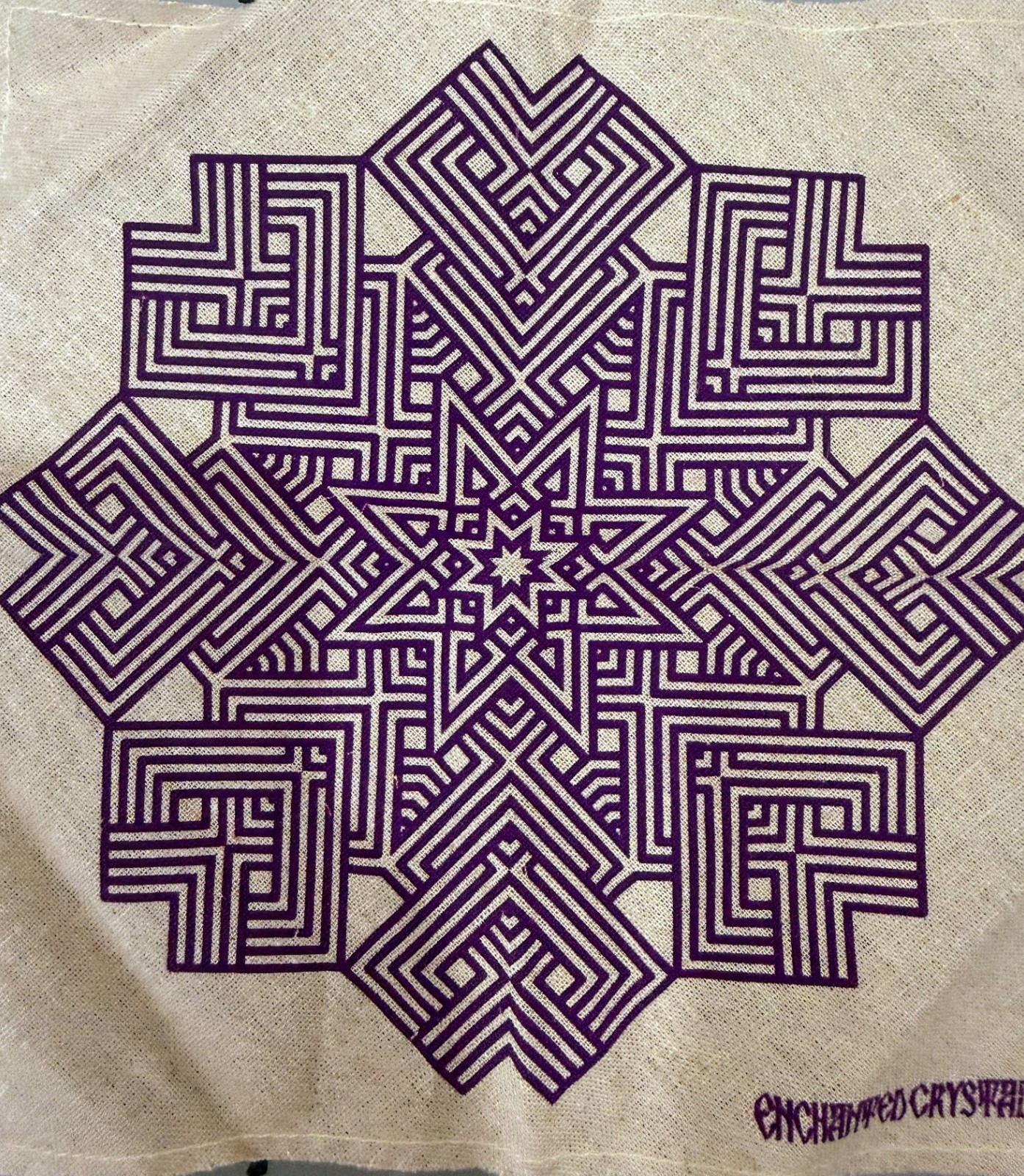 Crystal Grid Cloth Lot – 4pc – 8.5″ Square – Sacred Geometry Tarot Altar