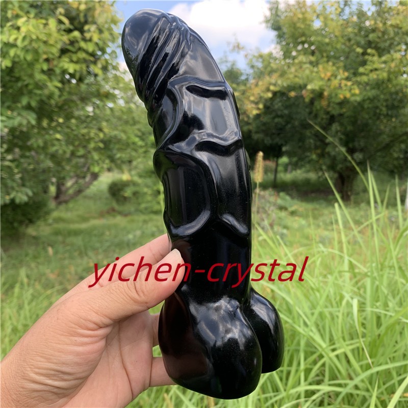 8″+ Large Natural Obsidian Quartz penis skull hand carved crystal reiki gift 1pc