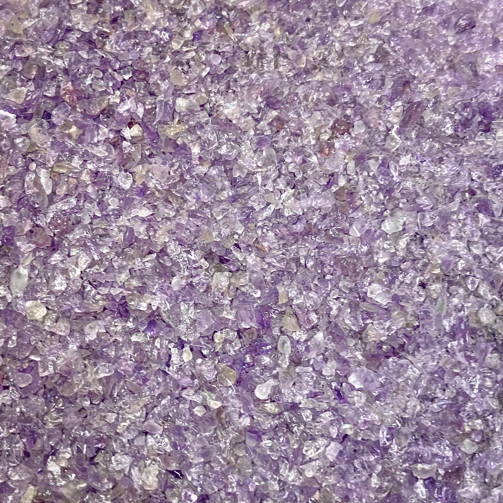 Crushed Amethyst Sand with Minor Smoky Quartz, 0.25mm-2mm, Closeout Deal