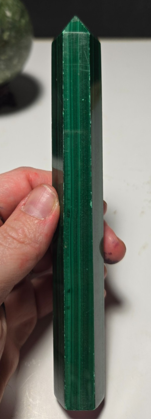 RARE FIND! XL 6in tall Malachite tower P7