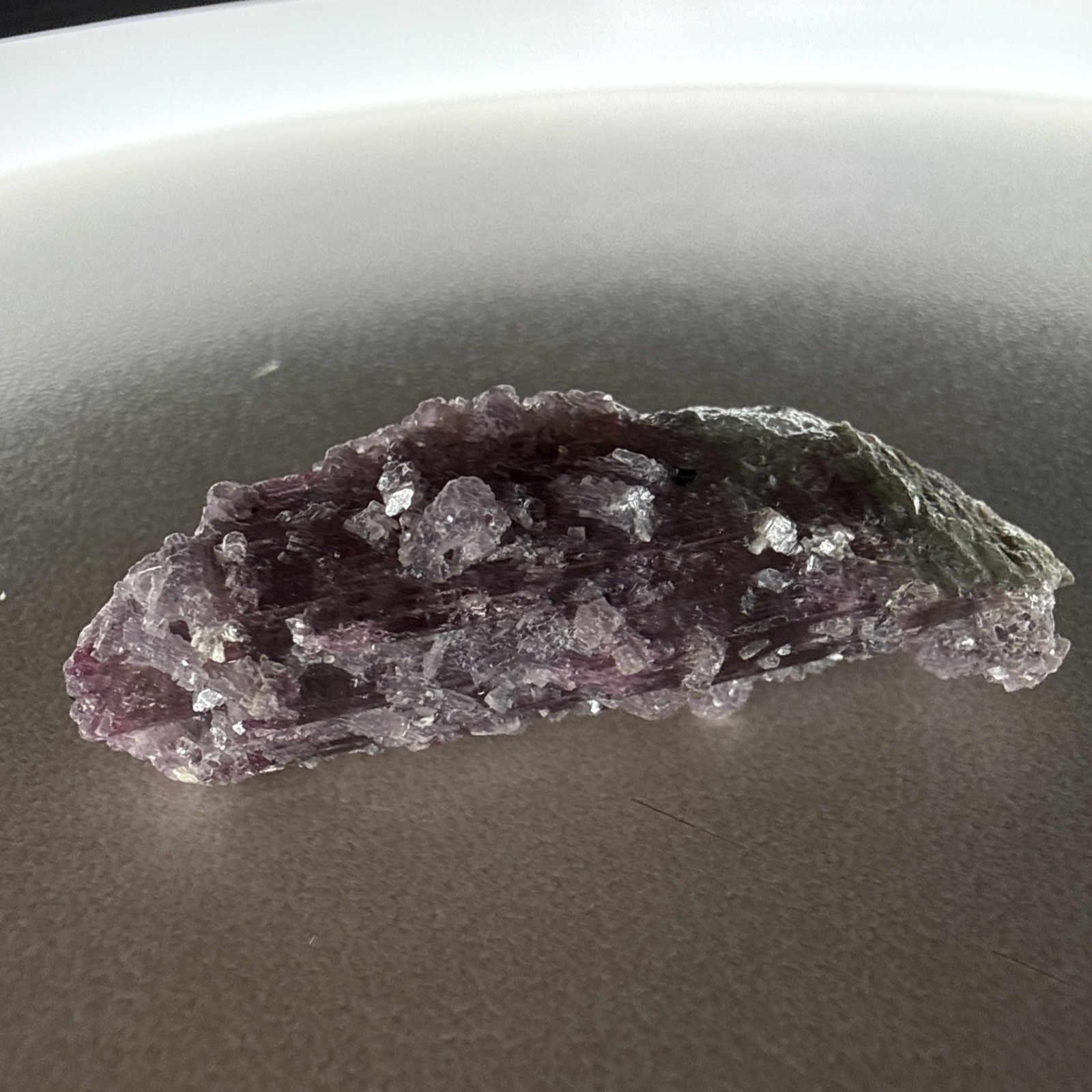 Purple Tourmaline w Lilac Lepidolite, Minas Gerais, Brazil, 12.5gr (Pseudomorph?
