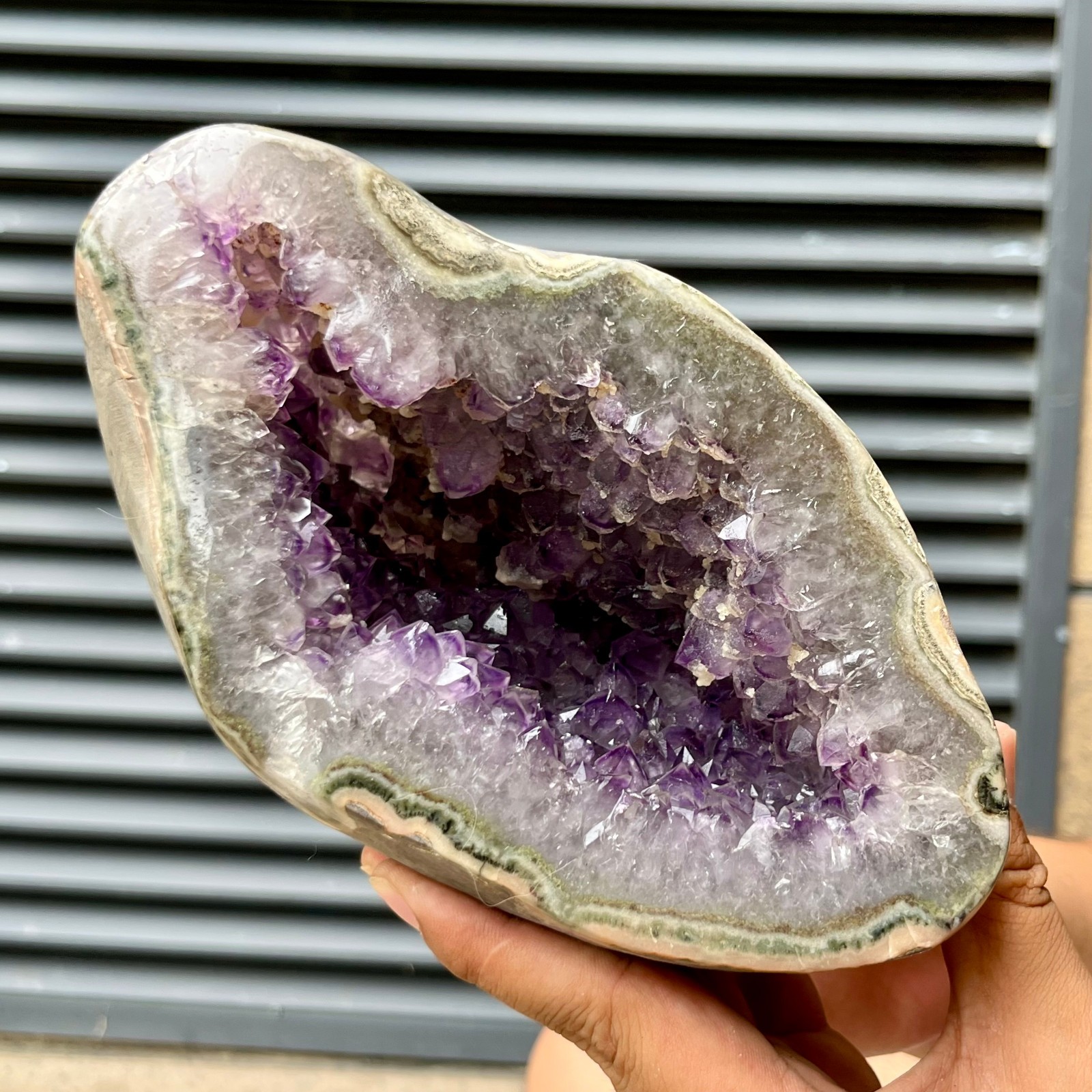 6.4 lb Amethyst Cluster Heart Crystal Birthday Gift Home Decor Collectible Art