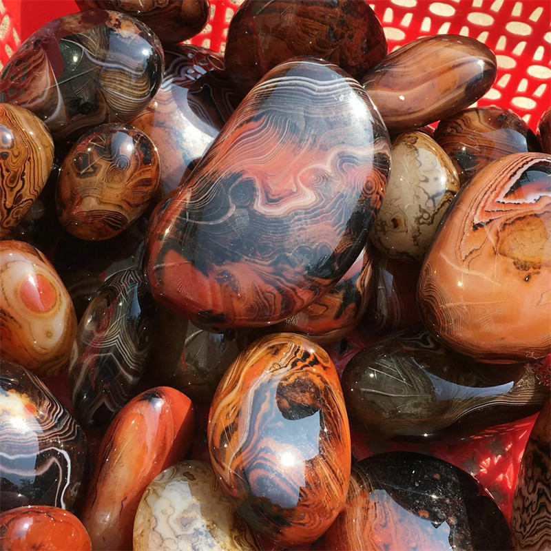 1/2LB Madagascar Crazy Lace SILK Banded Agate Polished Specimen healing Random