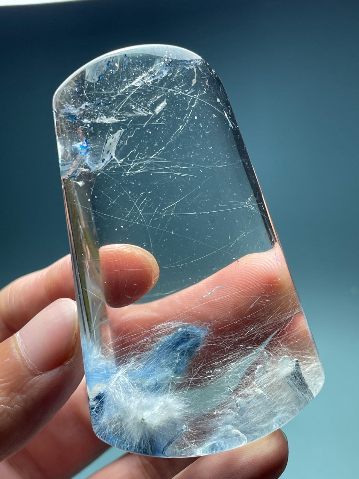 513Ct Natural Clear Beautiful Blue Dumortierite Crystal Quartz Polished Specimen