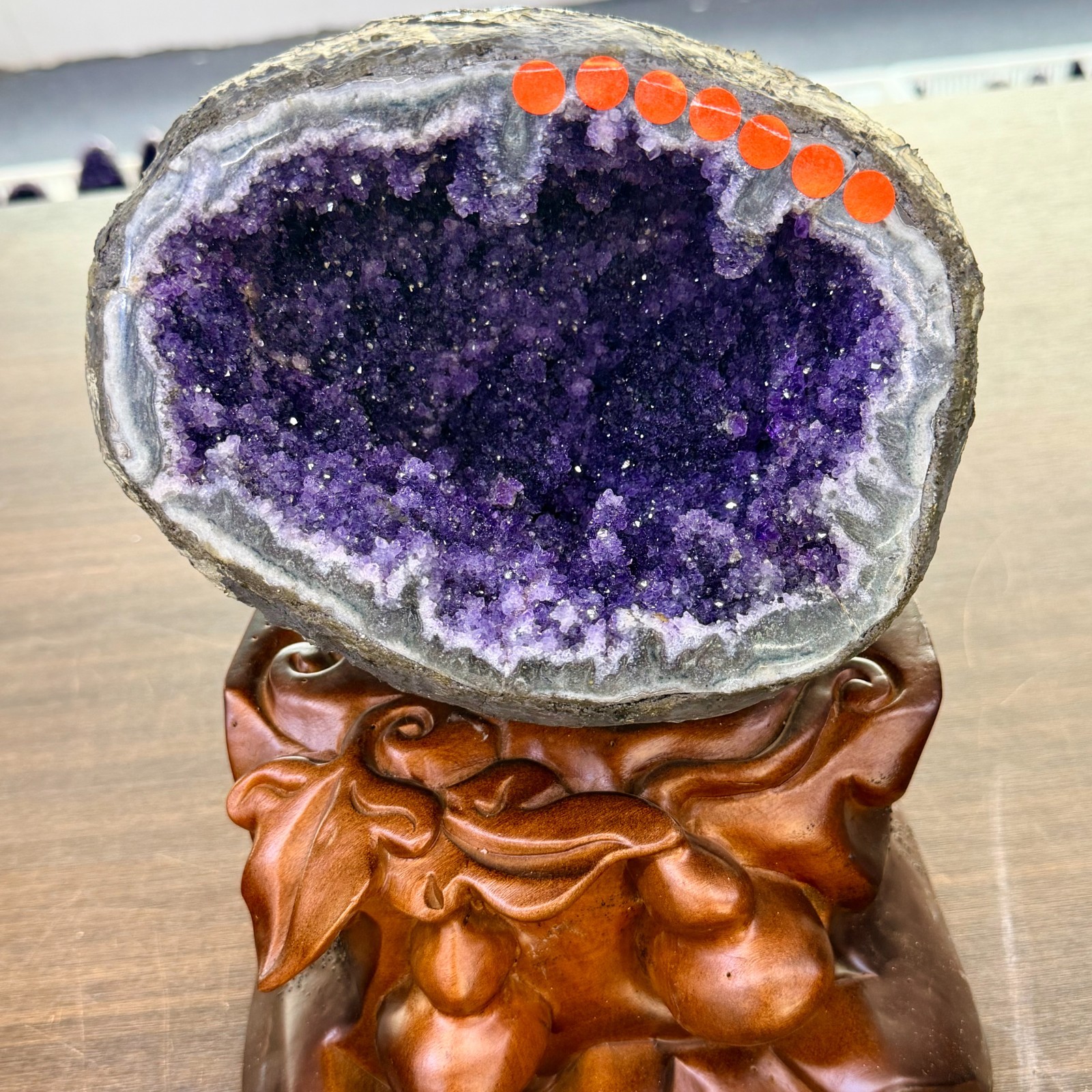 11.22lb Natural Amethyst Treasure Basin Quartz Geode Cluster Healing Decoration