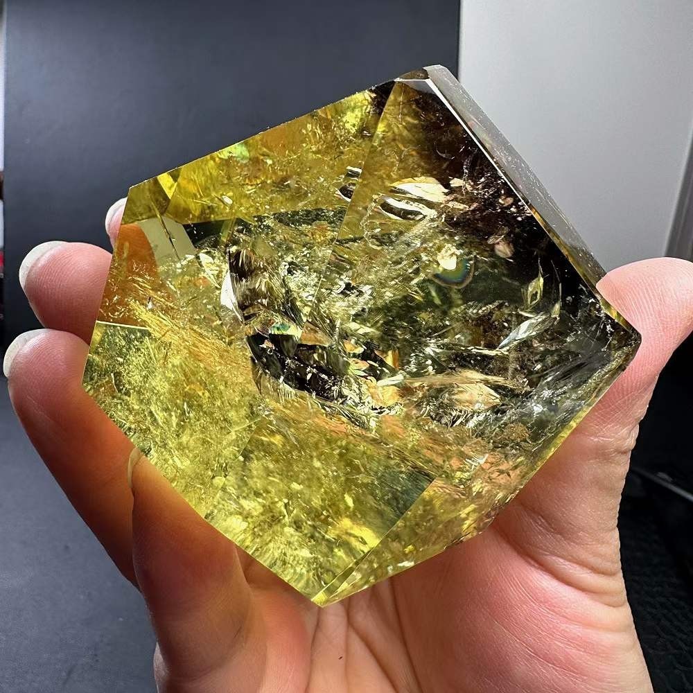 342g Natural Citrine Quartz Carved Freeform Crystal Reiki Healing Decor