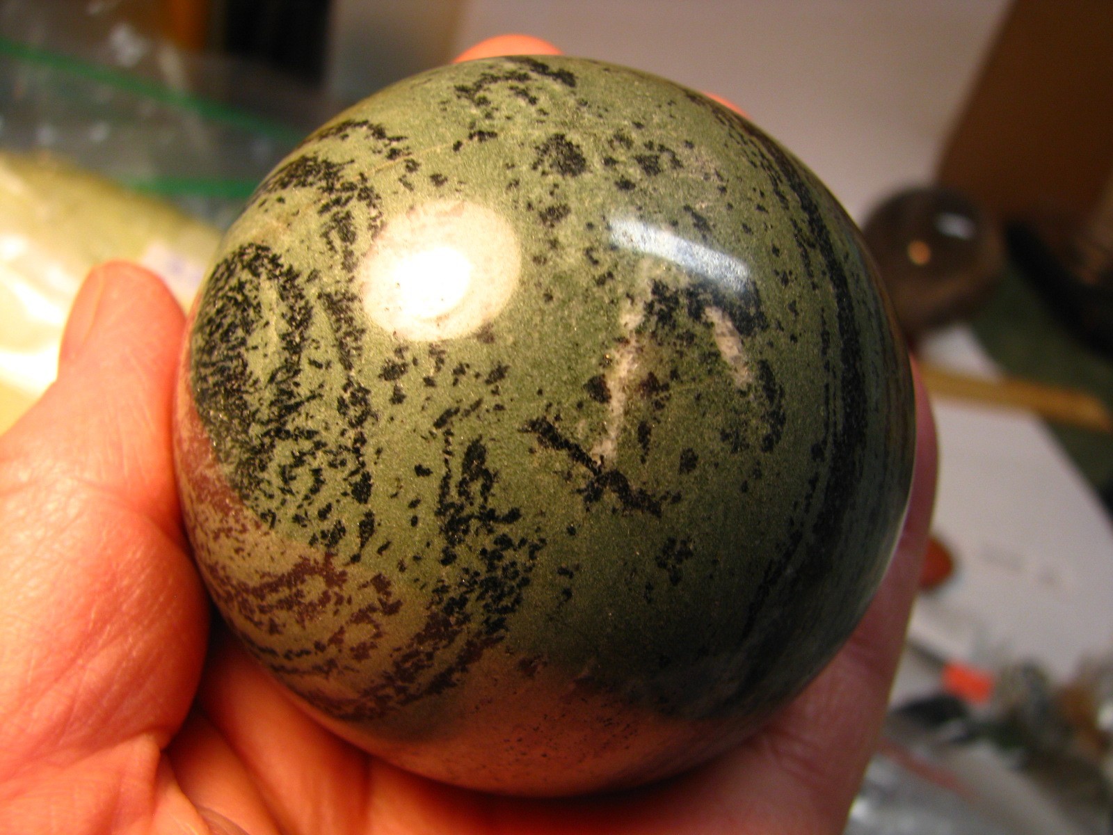 2.97lbs 3 SPHERES 1.1lb VERDE ANDEER 1lb SMOKY QUARTZ YOOPER W/STANDS BRAZIL#328