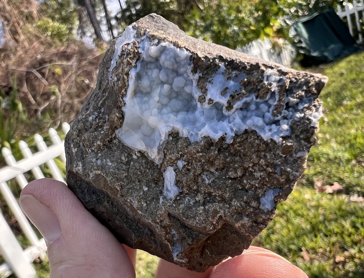 Botryoidal Blue Chalcedony Vug – Gleichenberg, Austria – 165 Grams