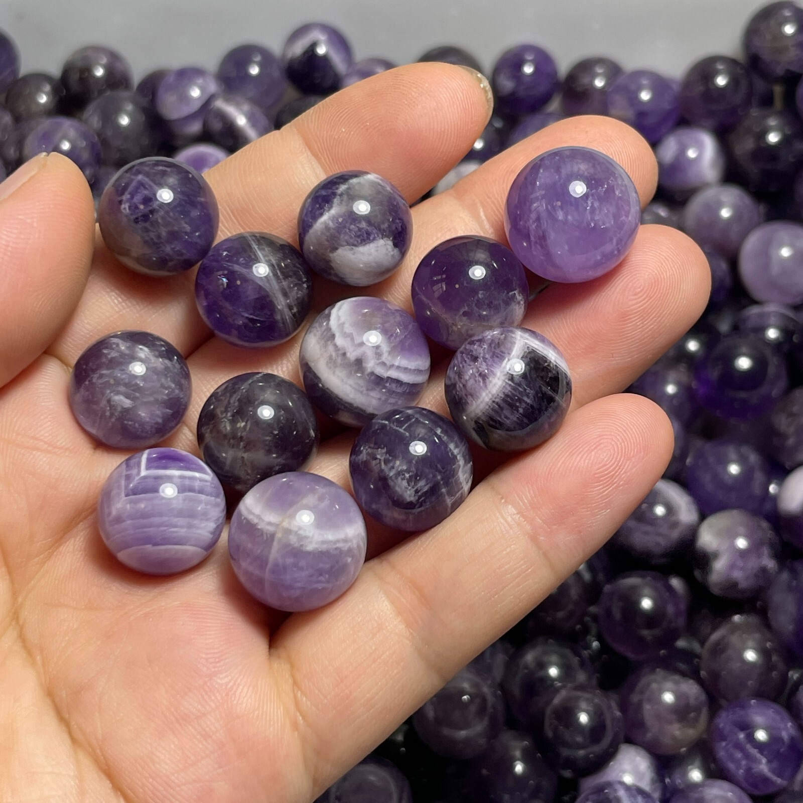 10PCS Dreamy Amethyst sphere Rock crystal ball meditation GemStone random13-15mm
