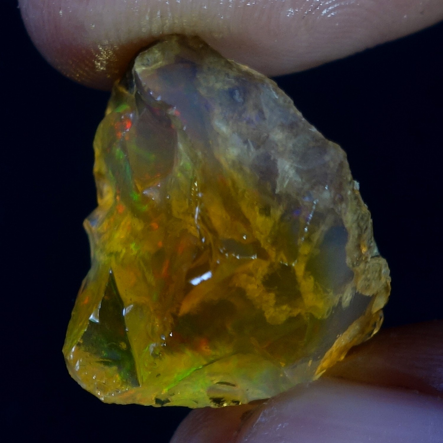 Natural Ethiopian Loose Rough Raw Opal Gemstone Multi Fire Oil Rough 16.00 Carat