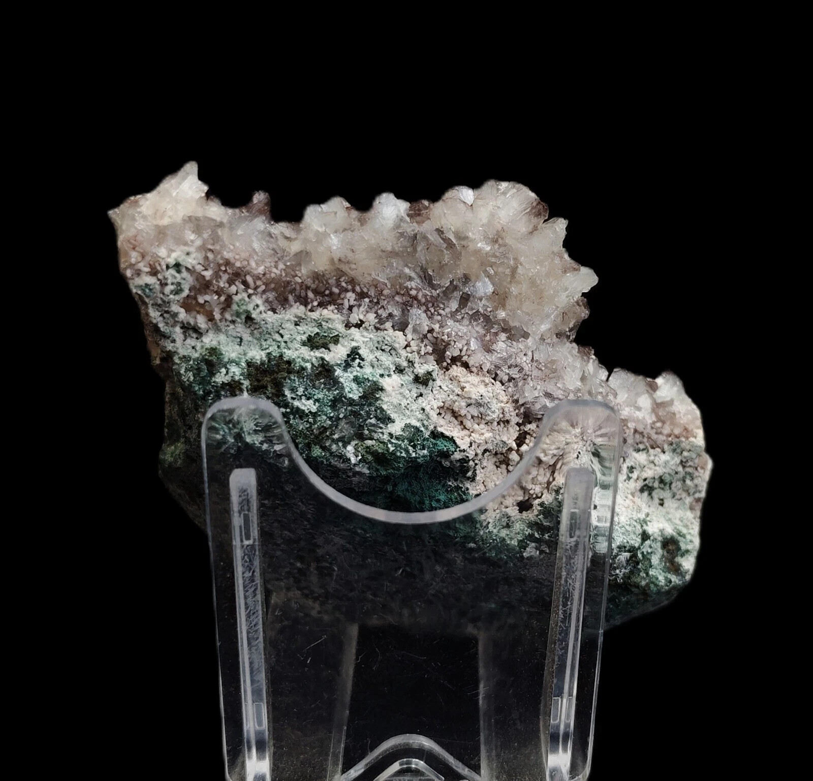 Natural Brown Stilbite Cluster with White Fluorite Balls Minerals