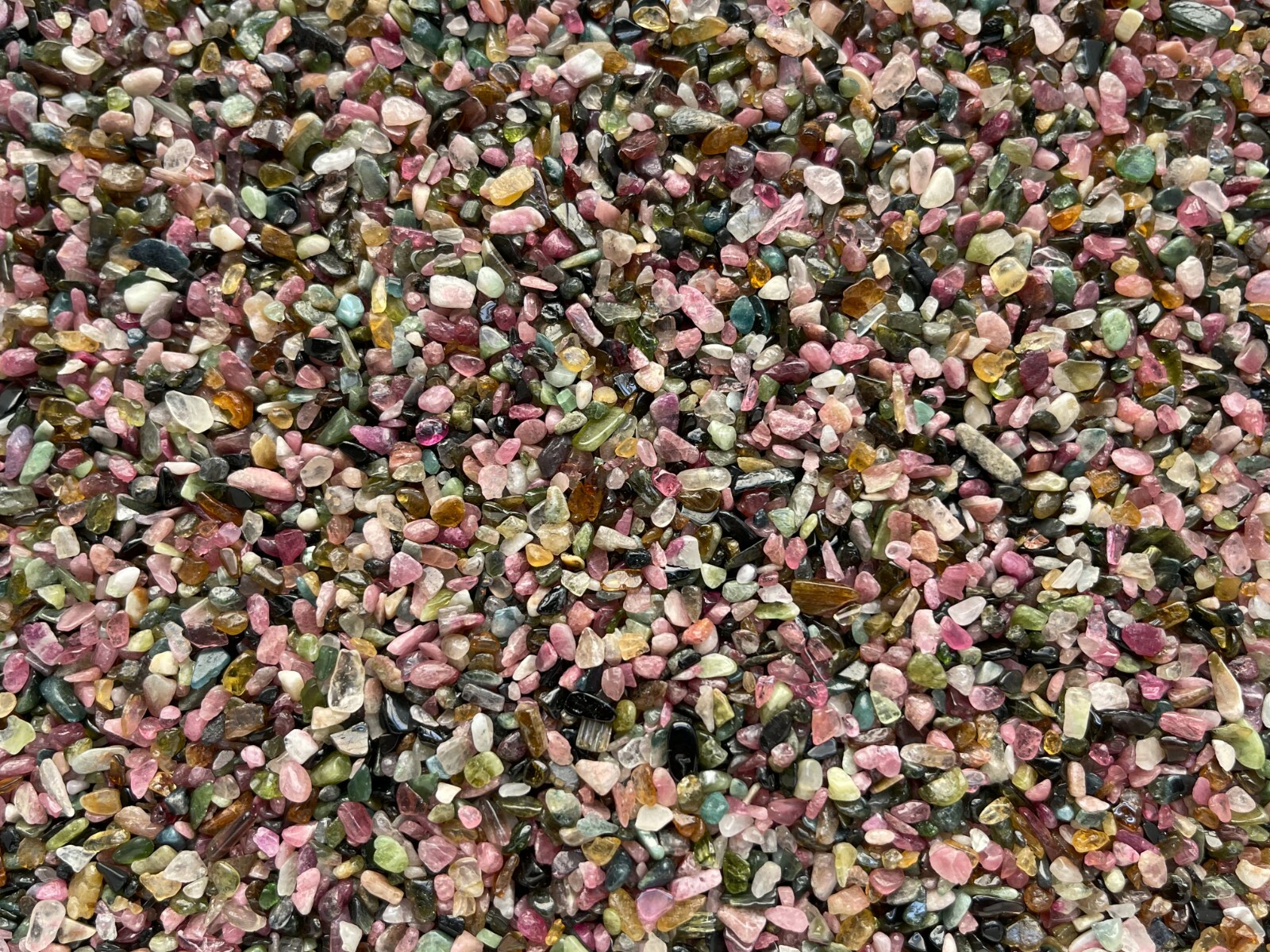 Grade A++ Rainbow Tourmaline Semi Tumbled Gemstone Mini Chips 2-4 mm, Bulk Lot