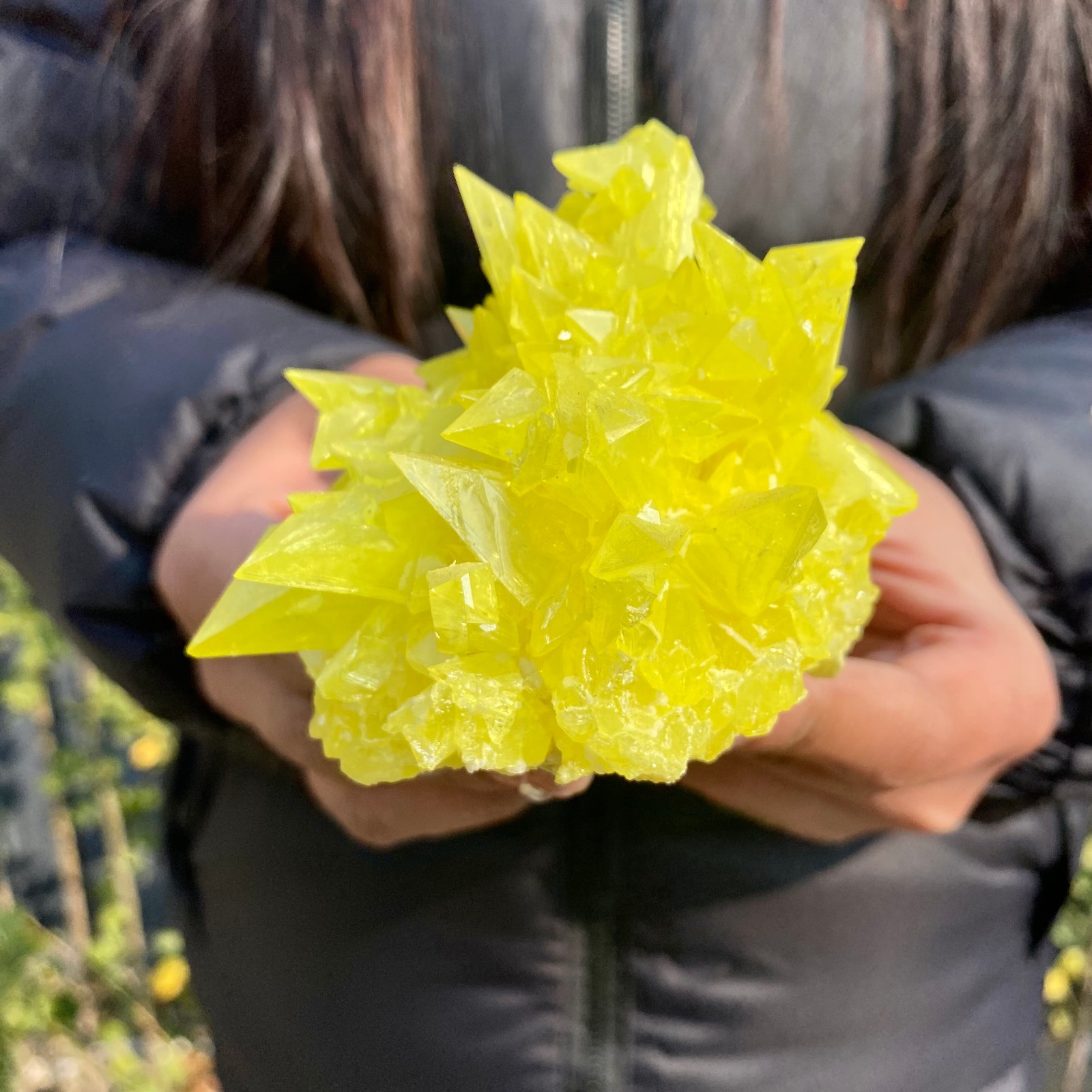 300G Rare Natural yellow sulfur crystal quartz crystal mineral specimen