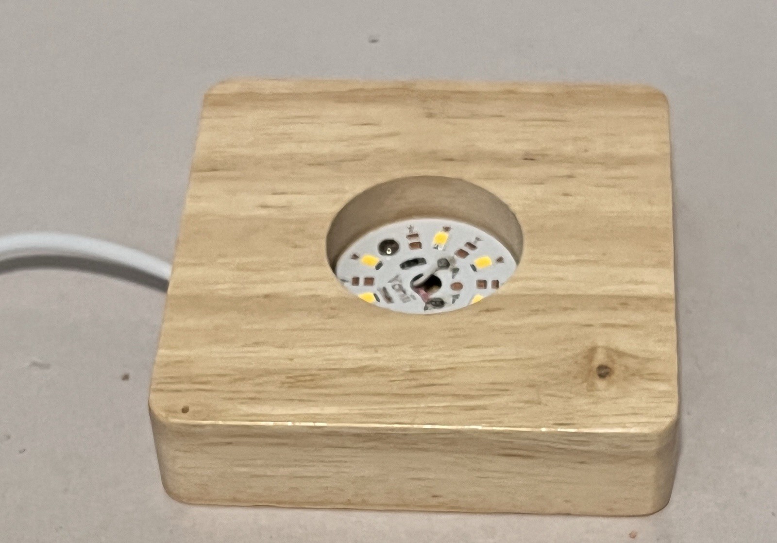 Square Wood Light Sphere Holder Display Stand
