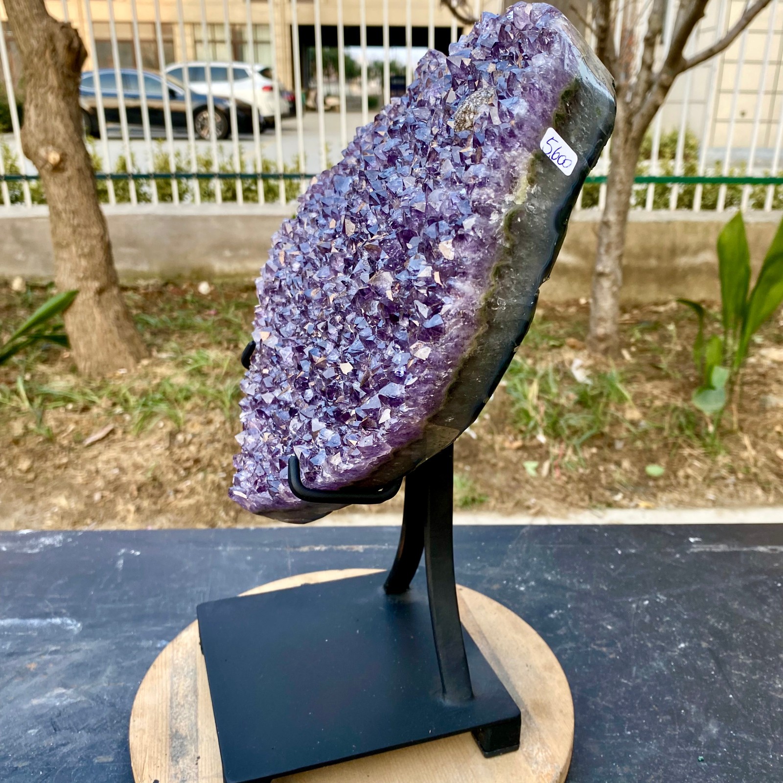 12.34LB Natural Amethyst Agate Quartz Crystal heart palm Mineral Reiki Healing