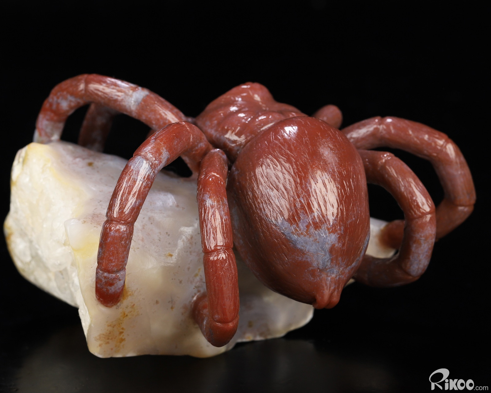 4.1″ Indian Agate Hand Carved Crystal Spider Sculpture, Crystal Healing