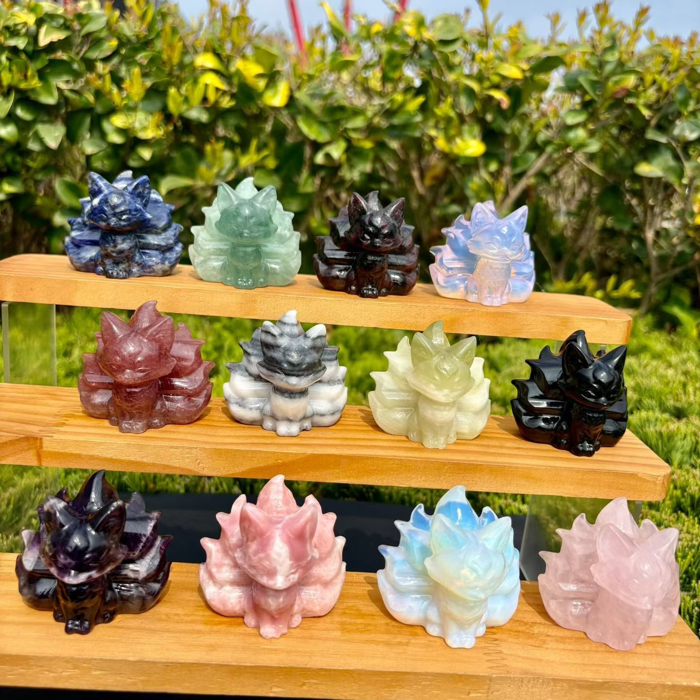 1pc Natural Mixed Fox Quartz Carved Skull Crystal Reiki Healing Gift Decor