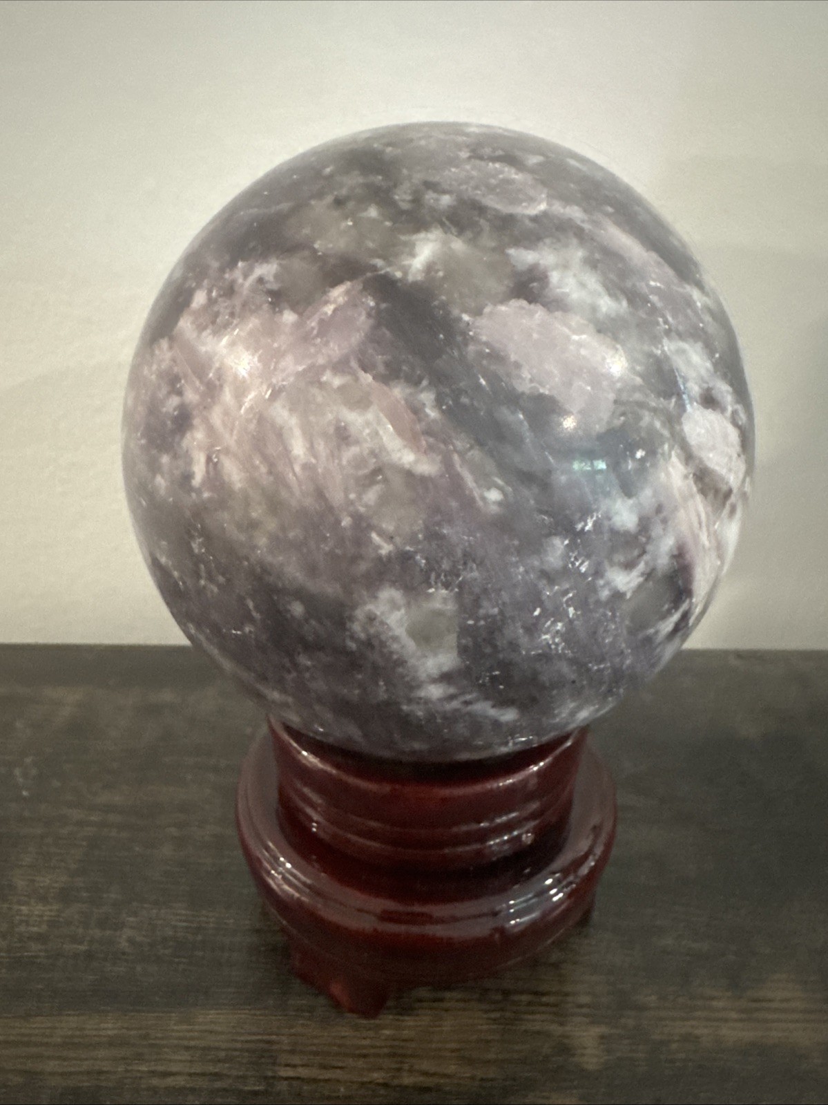 XXL Lepidolite Crystal Sphere 4 Lbs 103 mm