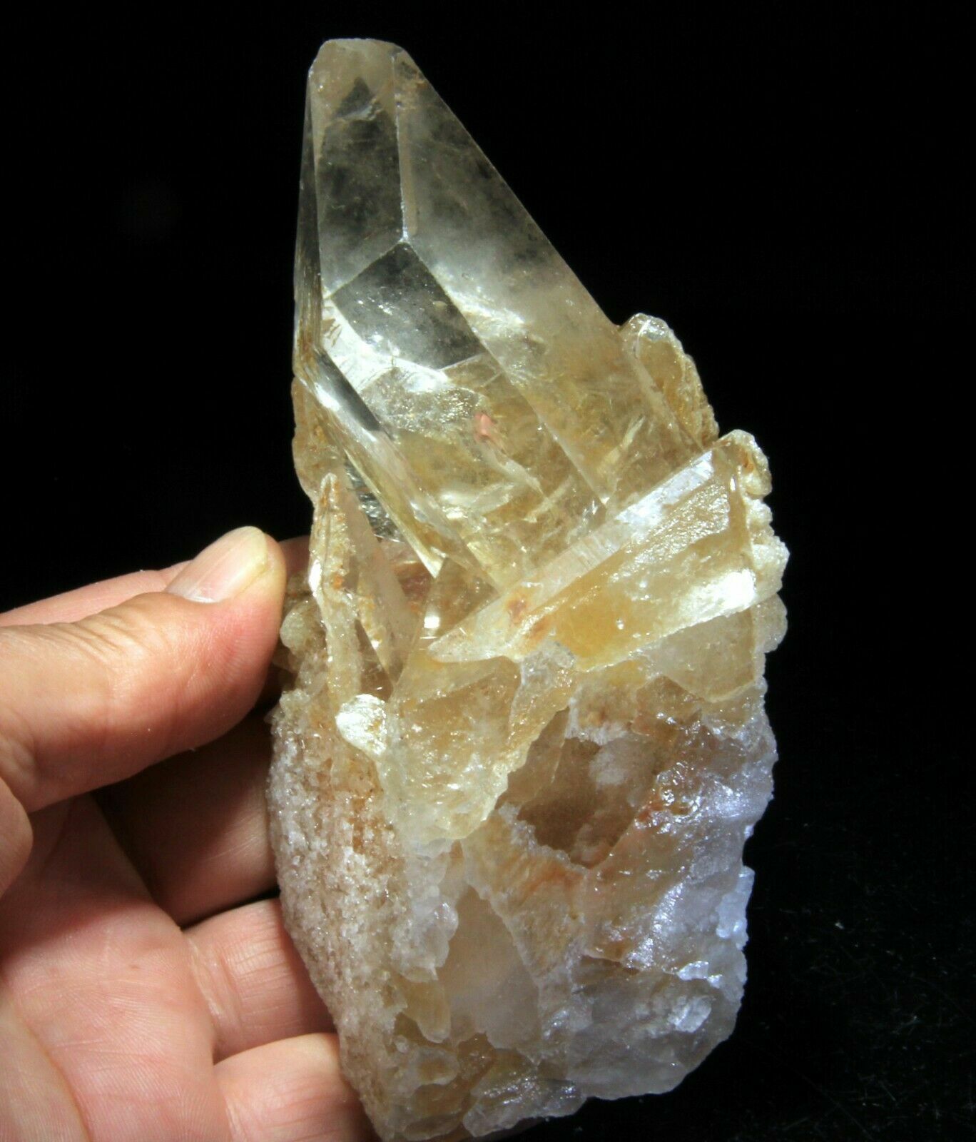 1.1 LB Beautiful 5.25″ Water Clear Quartz Cluster, Brazil!